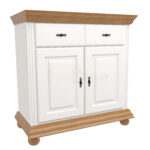 Comoda Select lemn masiv, alb/natur, 1 sertar și 2 uși 103 × 45 × 86.5 cm