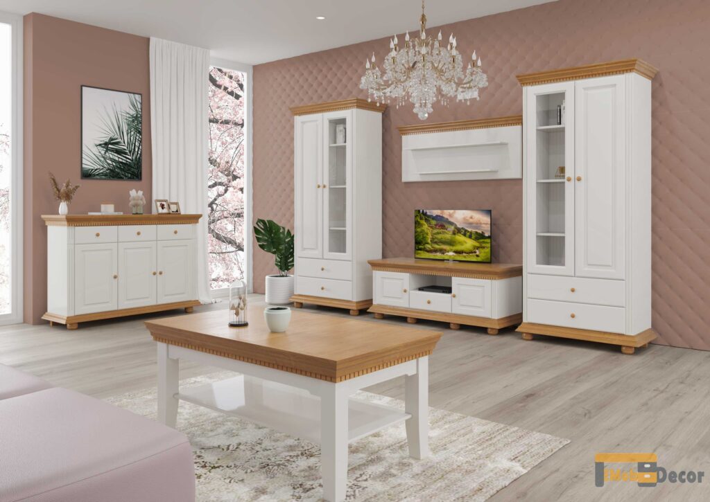 Living Regal Mare din lemn masiv - Alege mobila albă pentru living sau dormitor de la EMob Decor