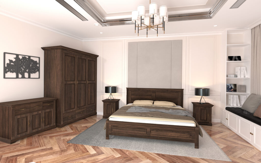 Dormitor Louis Lemn Masiv, Maro - Alege mobilier din lemn modern sau clasic